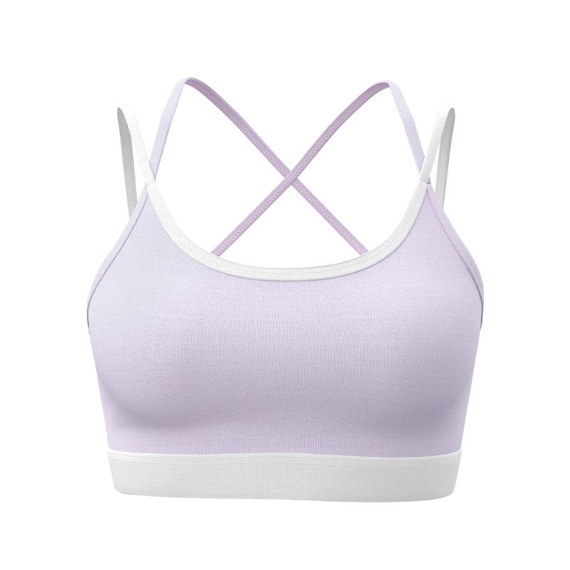 粉色網眼拼接運動胸圍背心