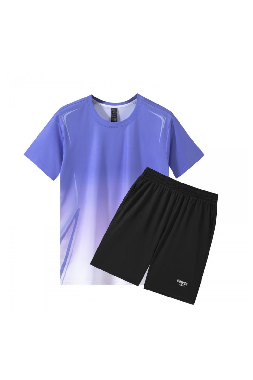 撞色短袖跑步套裝