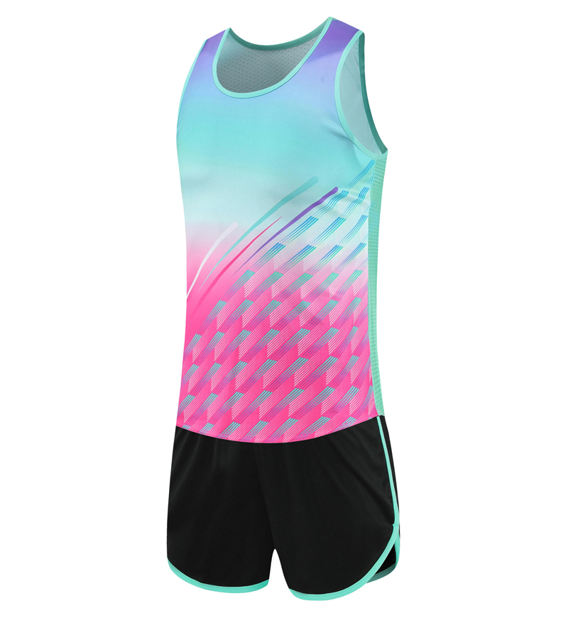 漸變背心跑步套裝（藍）