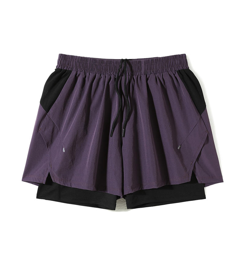 撞色拼接跑步短褲