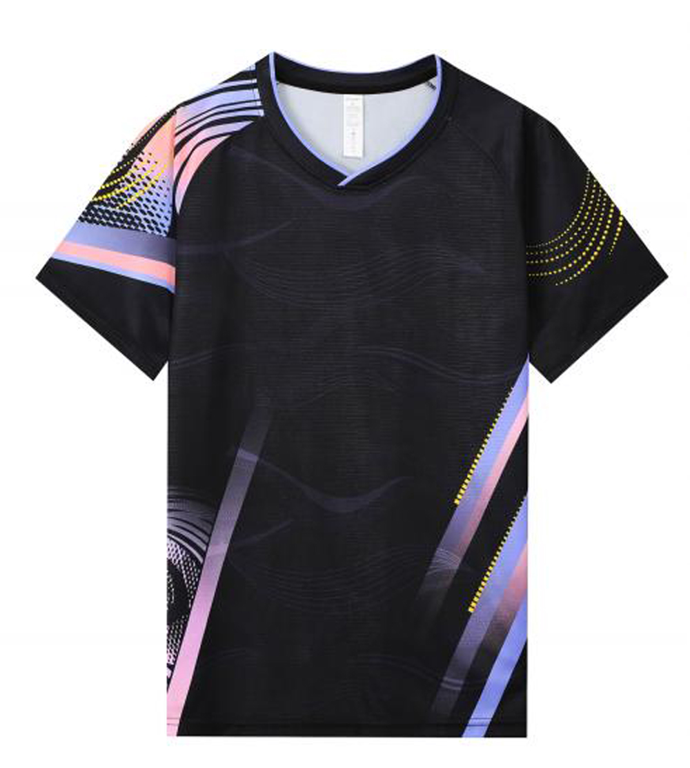 極光渦旋短袖跑步衫(黑)