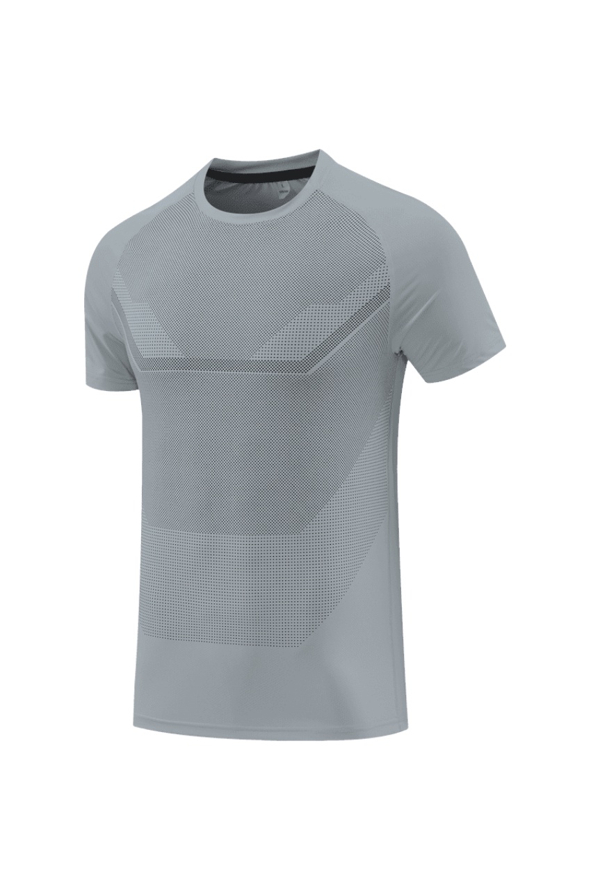 灰色點陣肌理短袖跑步衫
