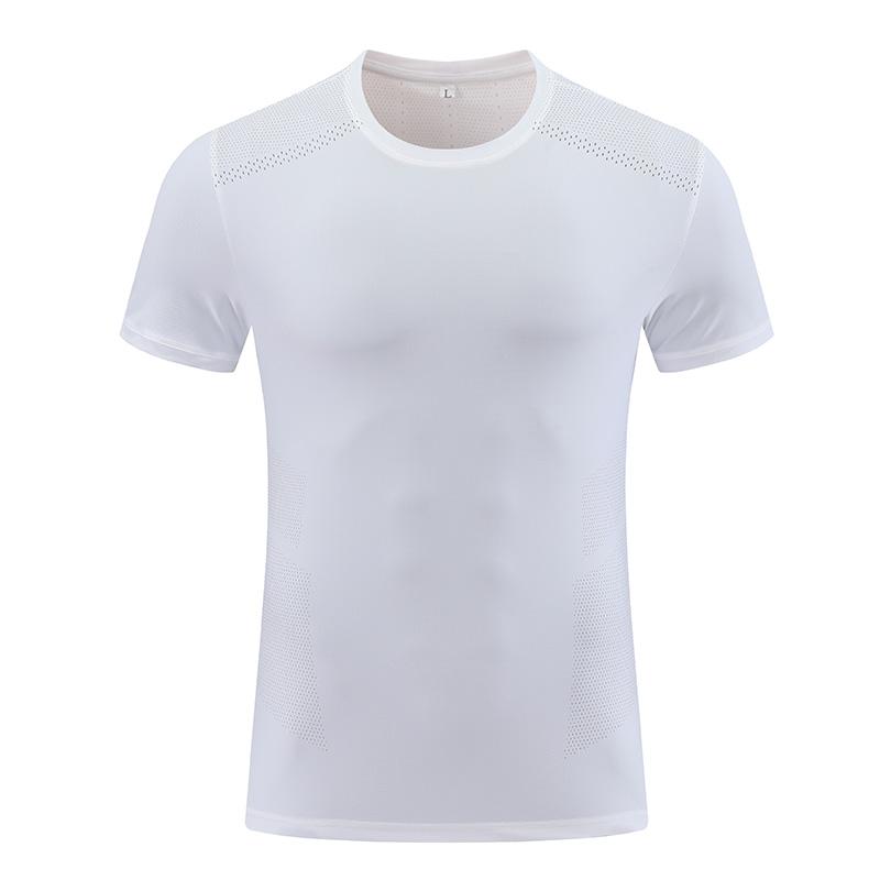 肩部網眼透氣白色跑步衫