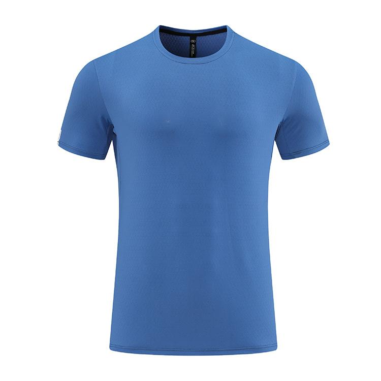 素色圓領短袖跑步衫(寶藍)