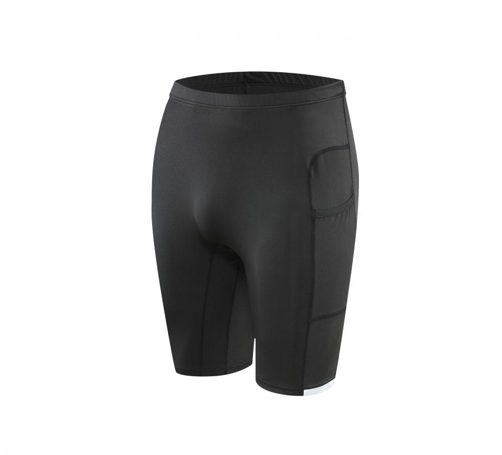 黑色側口袋壓縮緊身短褲