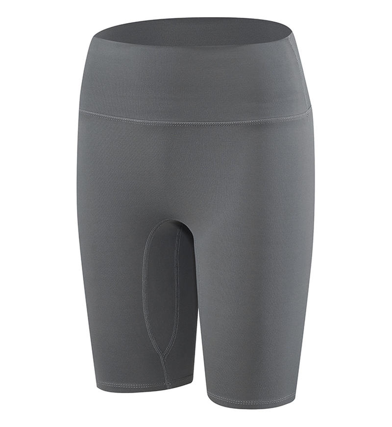 灰色高腰緊身運動短褲