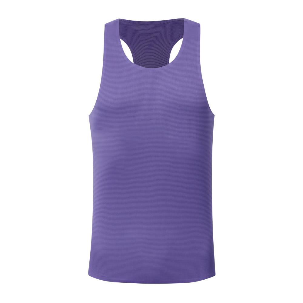 紫色橫紋挖背跑步背心