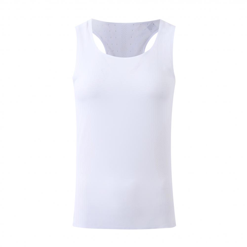 白色素色透氣挖背背心
